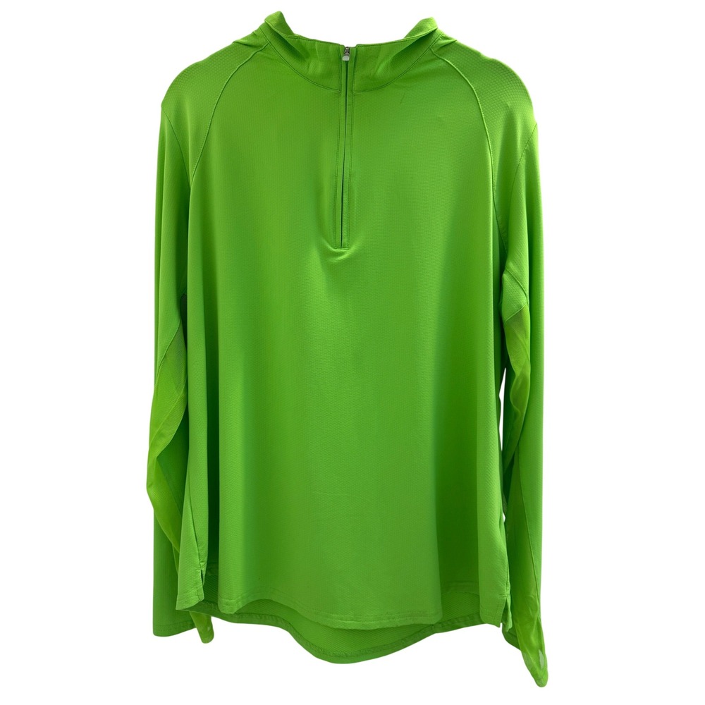 SanSoleil Quarter Zip Top Womens XL Green UV 50 Cooling Mesh Panels Golf Tennis